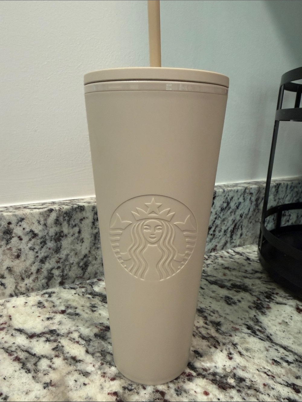 Starbucks Beige Embossed Logo Tumbler